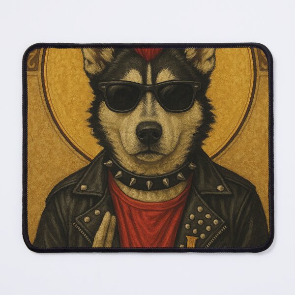Item preview, Holy image, cool dog as a punk designed and sold by Mauswohn.