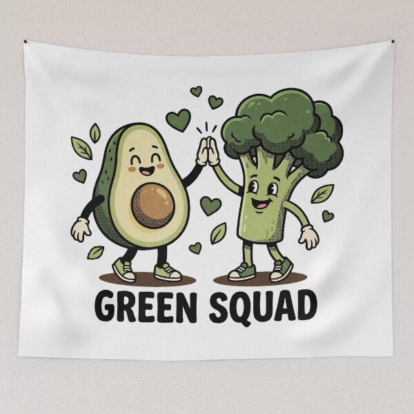 Item preview, Cute Avocado Broccoli Friends Design designed and sold by tollaru.