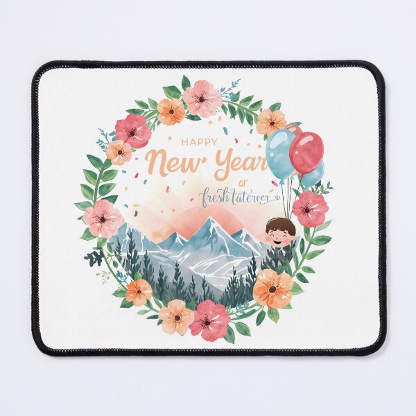 Item preview, Floral frame encircles a scenic mountain path at sunrise designed and sold by PWDigitalArt.