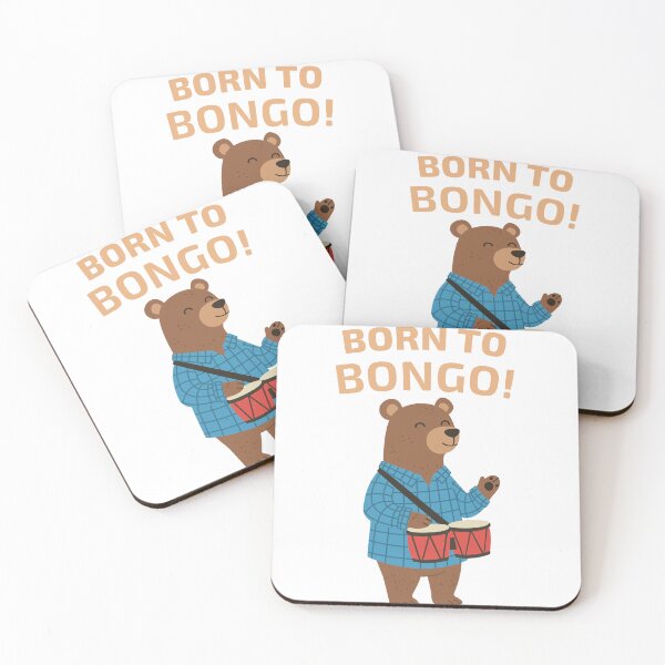 Item preview, Born to Bongo Vibe Bear Percussion Aesthetic designed and sold by Ramkumar2025.