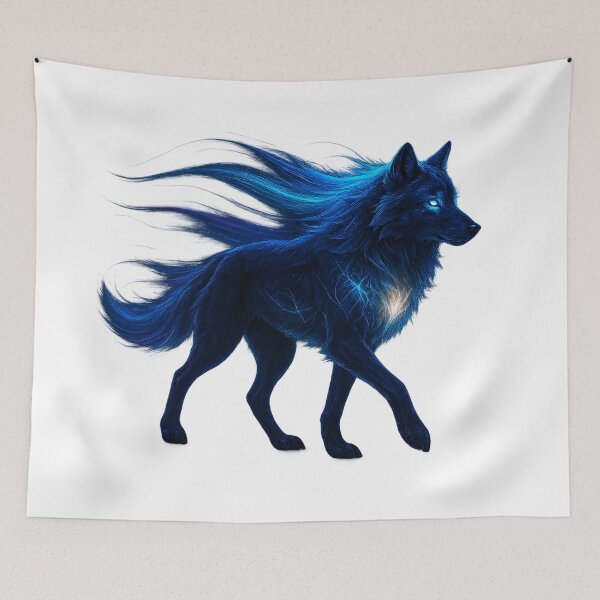 Item preview, ✦ Luminark Wolf — Aurora-Flare Mane ✦ - White #FFFFFF designed and sold by WheelieGdArt.