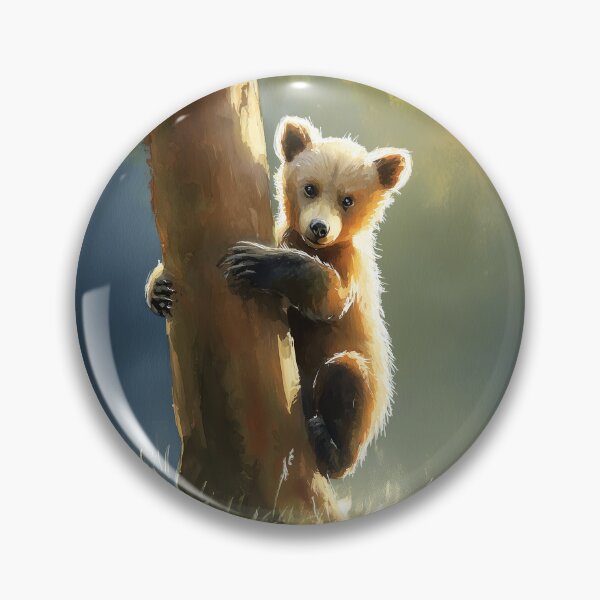 Item preview, Grizzly Bear Cub Climbing Tree designed and sold by laurashawart.