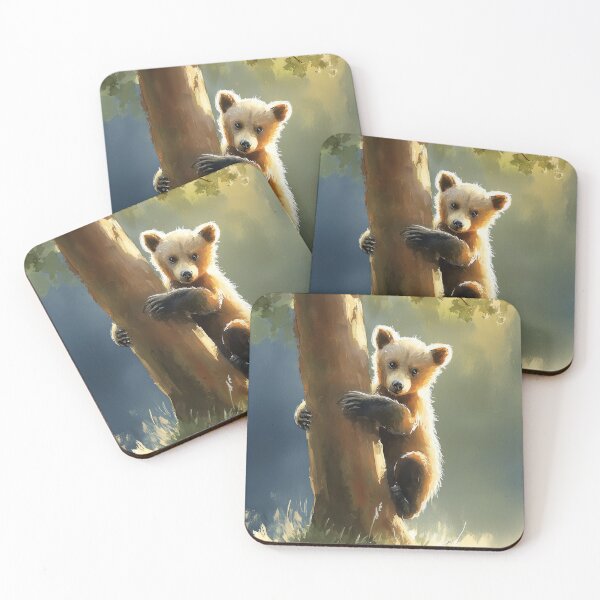 Item preview, Grizzly Bear Cub Climbing Tree designed and sold by laurashawart.