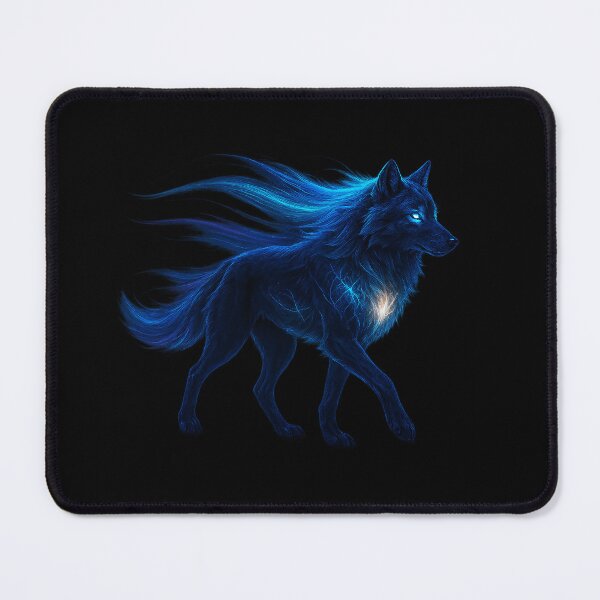 Item preview, ✦ Luminark Wolf — Aurora-Flare Mane ✦ - Black #000000 designed and sold by WheelieGdArt.