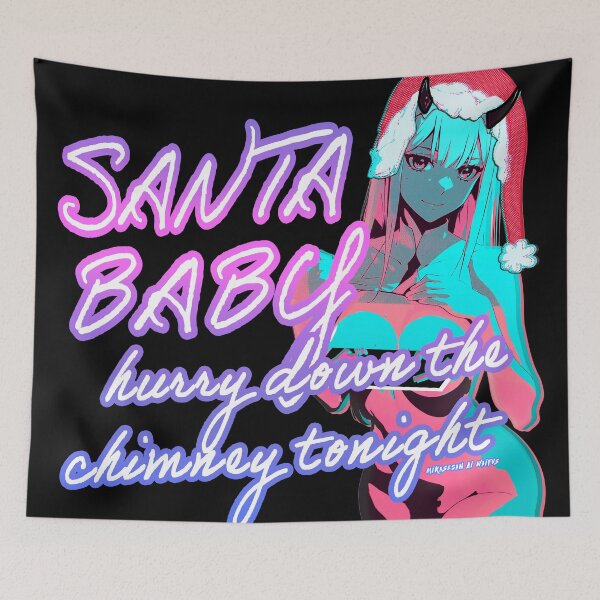 Item preview, Santa Baby Zero Two Franxx Vaporwave Aesthetic Edit designed and sold by MikaseSan.