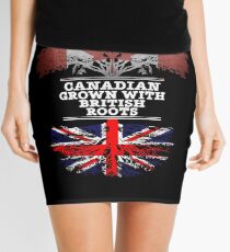 Canadian Grown With British Roots Gift For British From Great Britain - Great Britain Flag in Roots Mini Skirt