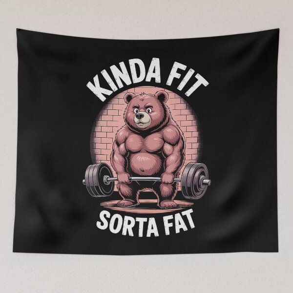 Item preview, Kinda Fit Sorta Fat Gym Bear Weightlifting designed and sold by donadonvgran.