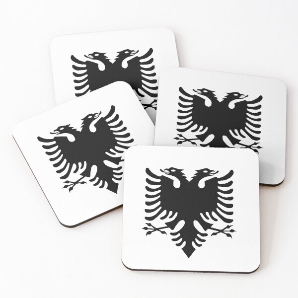 Item preview, Albanian Double-Headed Eagle Flag Logo | Black Albania Symbol Design designed and sold by Abaseen.