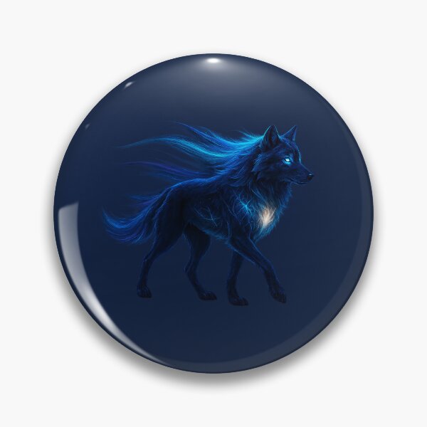 Item preview, ✦ Luminark Wolf — Aurora-Flare Mane ✦ - Frostbound Indigo — #0C1C3F designed and sold by WheelieGdArt.