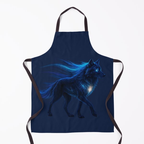 Item preview, ✦ Luminark Wolf — Aurora-Flare Mane ✦ - Frostbound Indigo — #0C1C3F designed and sold by WheelieGdArt.