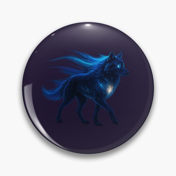 Item preview, ✦ Luminark Wolf — Aurora-Flare Mane ✦ - Spectral Amethyst-Night — #1B0F2E designed and sold by WheelieGdArt.