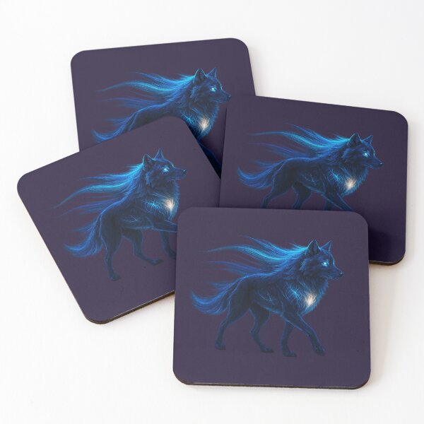 Item preview, ✦ Luminark Wolf — Aurora-Flare Mane ✦ - Spectral Amethyst-Night — #1B0F2E designed and sold by WheelieGdArt.