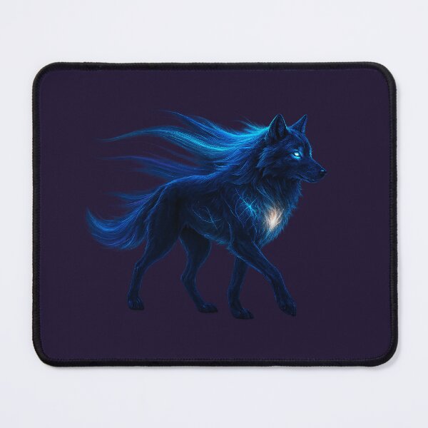 Item preview, ✦ Luminark Wolf — Aurora-Flare Mane ✦ - Spectral Amethyst-Night — #1B0F2E designed and sold by WheelieGdArt.