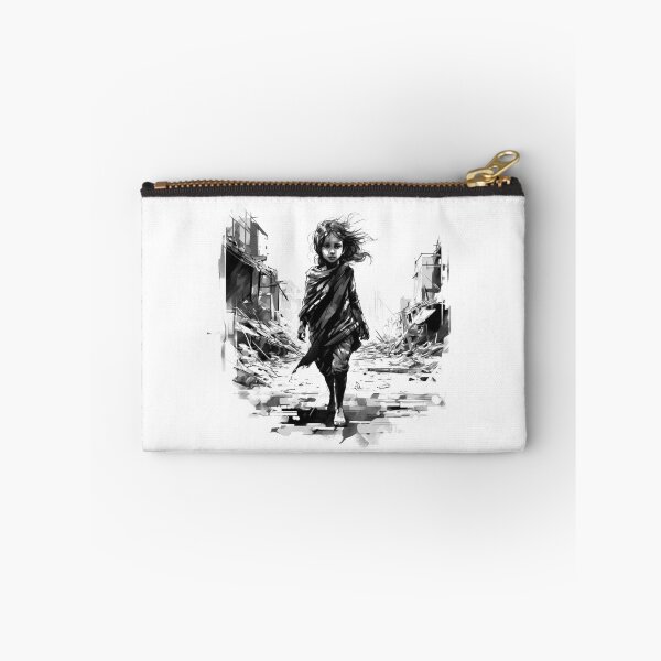 Item preview, Innocence in Ruins – Black and White War-Torn City Art designed and sold by inkoutninja.