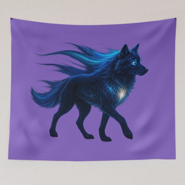 Item preview, ✦ Luminark Wolf — Aurora-Flare Mane ✦ - Moonlit Orchid — HEX #7D5BC0 designed and sold by WheelieGdArt.