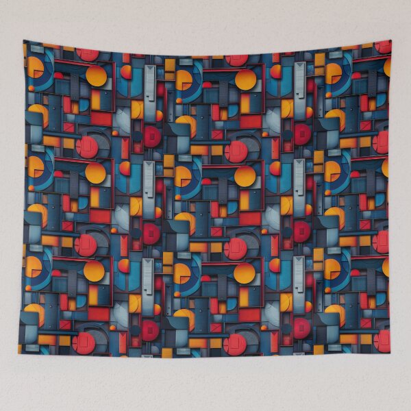 Item preview, Bold Abstract Geometric Shapes Cubist Pattern designed and sold by NTGUILTY.