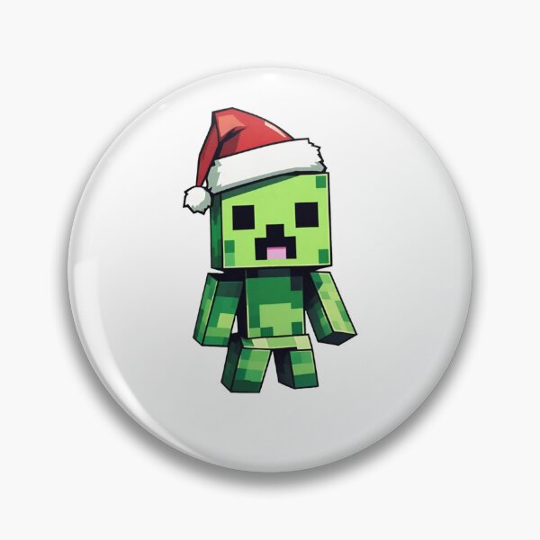 Item preview, Cute Minecraft Creeper in Santa Hat  designed and sold by freelschrabo.