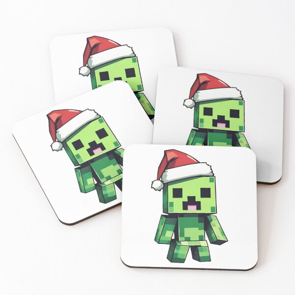Item preview, Cute Minecraft Creeper in Santa Hat  designed and sold by freelschrabo.