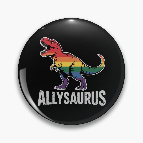 Item preview, Allysaurus dinosaur in rainbow flag for ally LGBT pride designed and sold by DentistLegal.