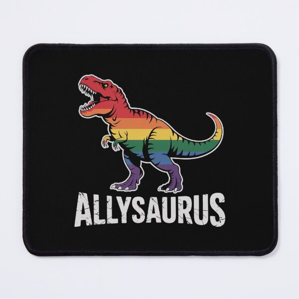Item preview, Allysaurus dinosaur in rainbow flag for ally LGBT pride designed and sold by DentistLegal.