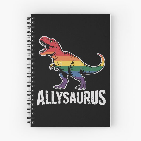 Item preview, Allysaurus dinosaur in rainbow flag for ally LGBT pride designed and sold by DentistLegal.