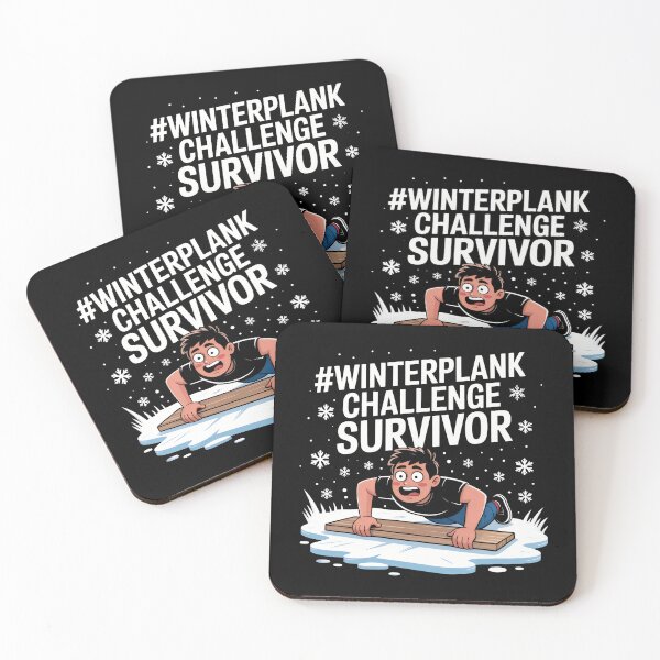 Item preview, Winter Plank Challenge Survivor Cartoon Design with Ice Struggle and Snowflake Humor designed and sold by SplashTastic.