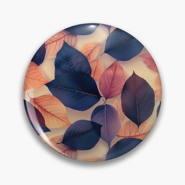 Item preview, Moody Indigo Peach Fall Leaves Pattern designed and sold by NTGUILTY.