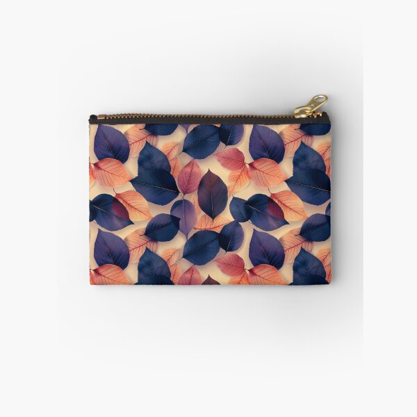 Item preview, Moody Indigo Peach Fall Leaves Pattern designed and sold by NTGUILTY.
