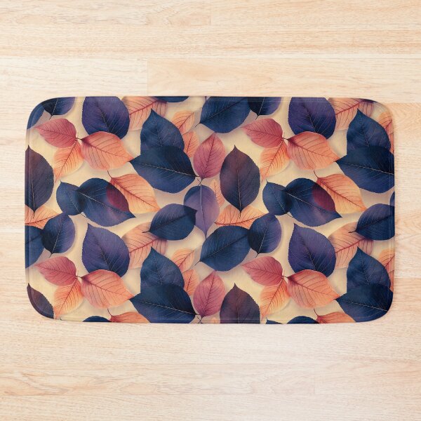 Item preview, Moody Indigo Peach Fall Leaves Pattern designed and sold by NTGUILTY.