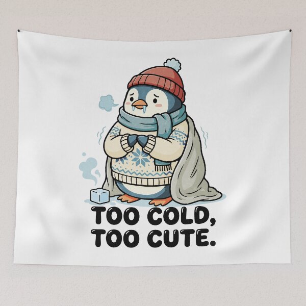 Item preview, Freezing Cute Penguin in Winter Wear designed and sold by tollaru.