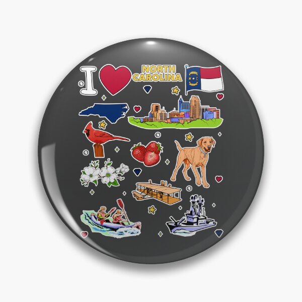 Item preview, I Heart North Carolina - Ultimate NC Pride & State Symbol Collage designed and sold by mashmosh.