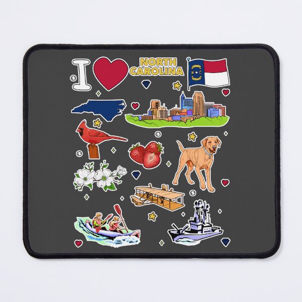 Item preview, I Heart North Carolina - Ultimate NC Pride & State Symbol Collage designed and sold by mashmosh.