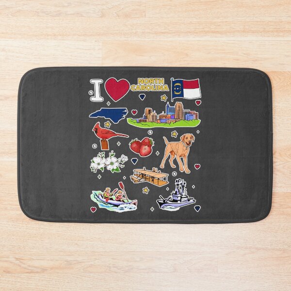Item preview, I Heart North Carolina - Ultimate NC Pride & State Symbol Collage designed and sold by mashmosh.