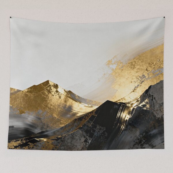 Item preview, Abstract Golden Wave and Charcoal Mountain Texture designed and sold by zzz888.