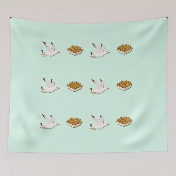 Item preview, Seagulls & Hot Chips Pattern – Cute Aussie Beach Design designed and sold by MadeInNapTime.