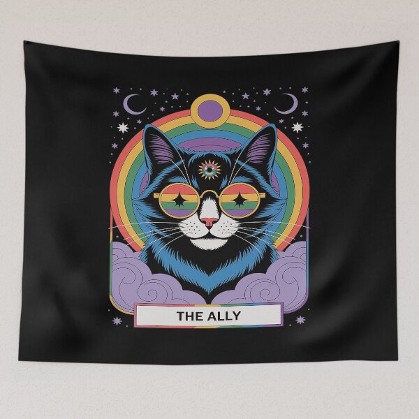 Item preview, Ally Cat Tarot Card Pride Sunglasses Gay Pride LGBTQ designed and sold by DentistLegal.