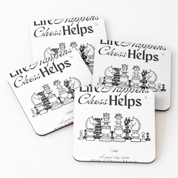 Item preview, Life Happens, Chess Helps – Motivational Chess Quote Vintage Design designed and sold by felixpauli.