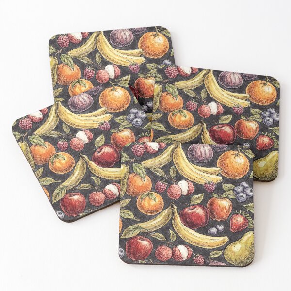 Item preview, Vintage Botanical Fruit Harvest - Dark Rustic Seamless Pattern designed and sold by Hen-C-Art.