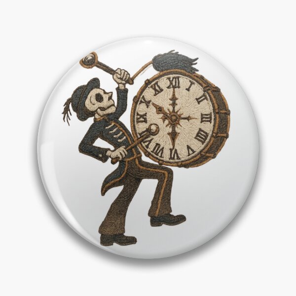 Item preview, Gothic Skeleton Drummer Patch – Marching Clock Corps MCR designed and sold by Gurjeetpixelart.
