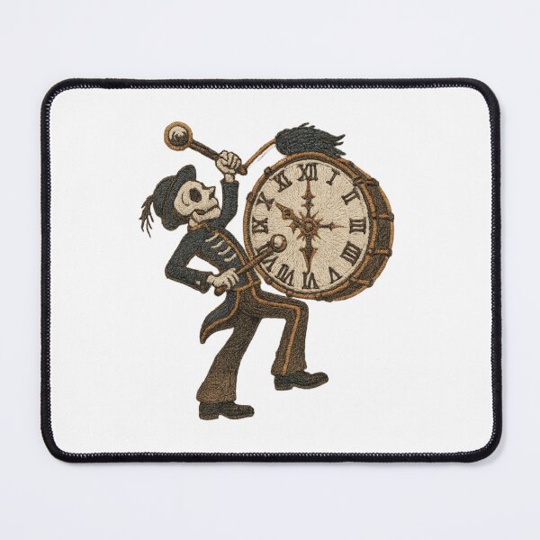 Item preview, Gothic Skeleton Drummer Patch – Marching Clock Corps MCR designed and sold by Gurjeetpixelart.