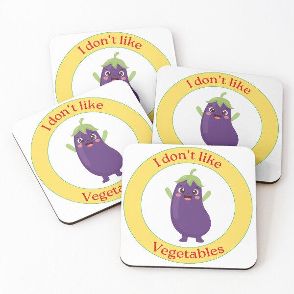 Item preview, I Don’t Like Vegetables - Eggplant - Funny Cartoon Eggplant designed and sold by Love3Happy.