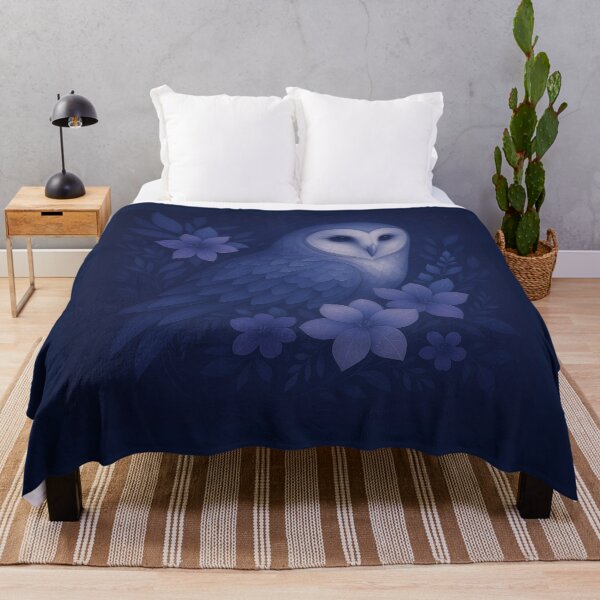 Item preview, Barn Owl Midnight Blossom – Mystical Floral Wildlife Art designed and sold by GeoWild Designs.