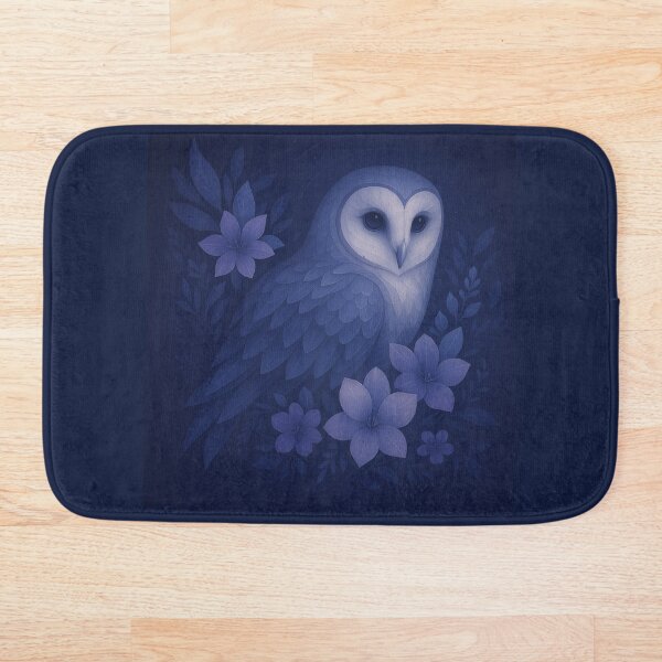 Item preview, Barn Owl Midnight Blossom – Mystical Floral Wildlife Art designed and sold by GeoWild Designs.