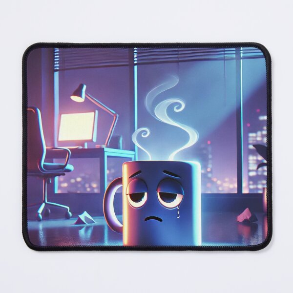Item preview, Sad Coffee Mug in Late-Night Office – Emotional Relatable Art designed and sold by ComedyInkFactor.