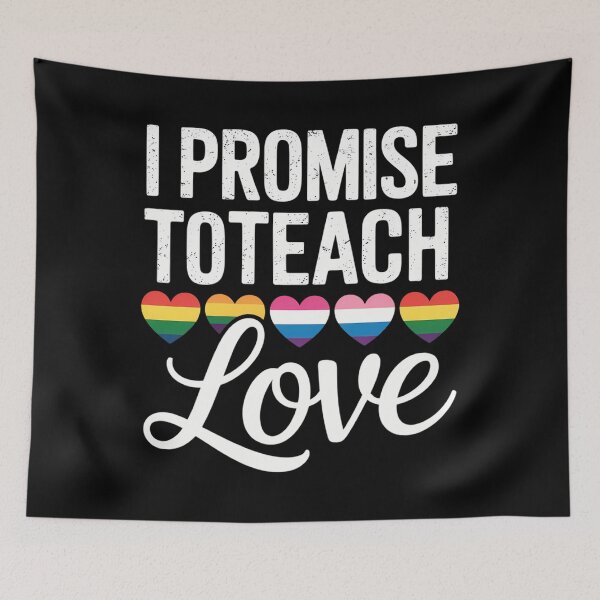 Item preview, I Promise To Teach Love LGBT-Q Pride Proud Ally Teacher designed and sold by DentistLegal.