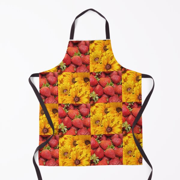 Item preview, Strawberry & Sunflower Checkerboard Pattern – Bright Botanical Design designed and sold by MadeInNapTime.