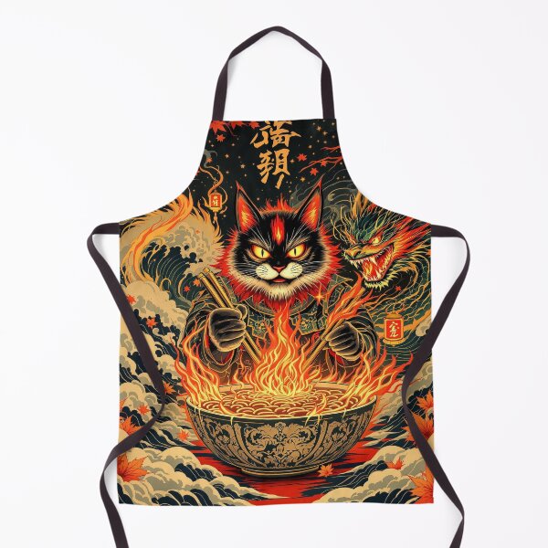 Item preview, Fire Dragon Ramen Cat | Vintage Japanese Ukiyo-e Style Illustration designed and sold by KaryaVisionSTR.