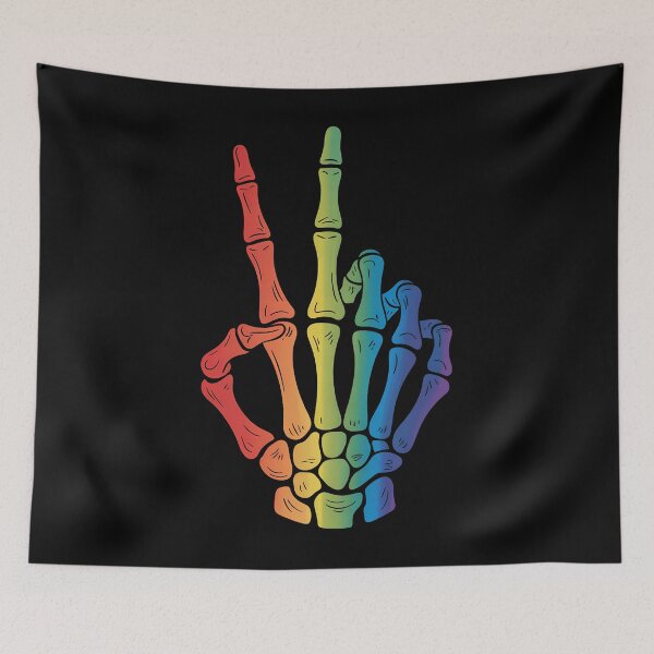 Item preview, Skeleton Rock Hand LGBT-Q Cool Rainbow Flag Gay Pride Ally designed and sold by DentistLegal.