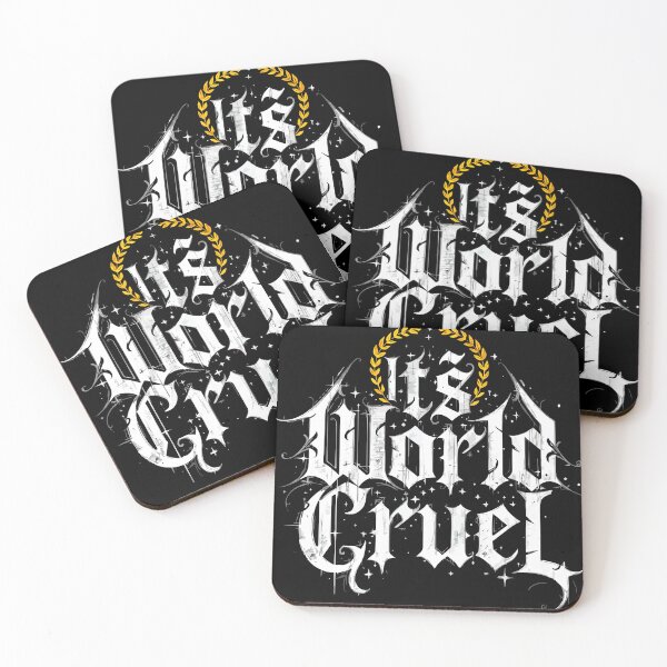 Item preview, Dark Gothic Quote “It’s World Cruel” Blackletter Design designed and sold by VikArtStudio.