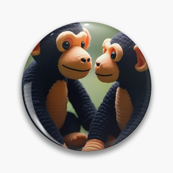 Item preview, Two stuffed monkey toys in warm light designed and sold by Mianku | Für das Leben.